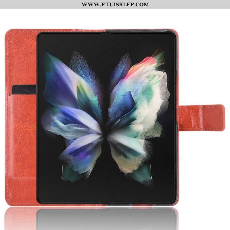 Etui Na Telefon Pokrowce do Samsung Galaxy Z Fold 4 z Łańcuch Pasek Retro Biznesowy